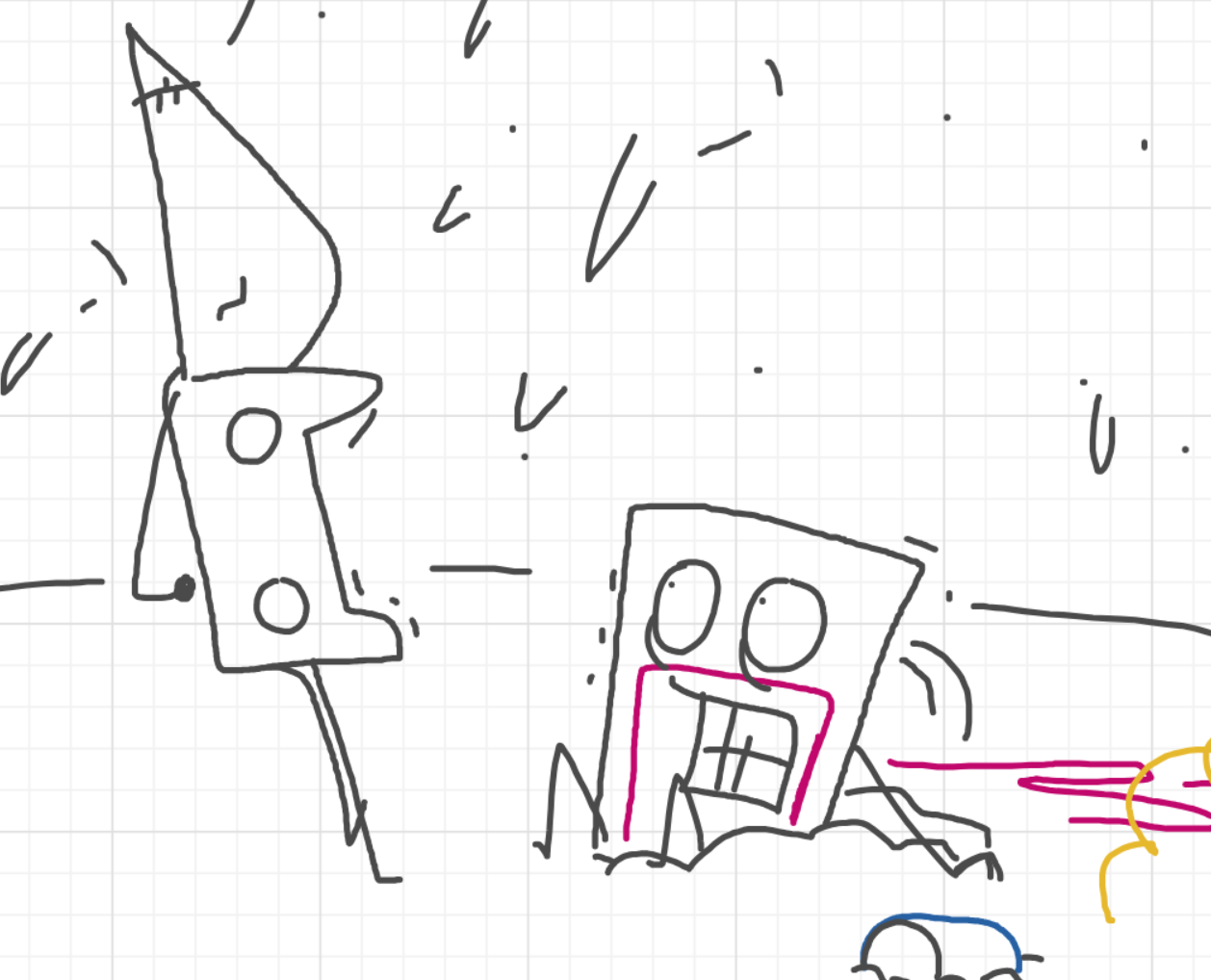 A panel from I've Been Everywhere, Man, episode nine of the Board Boards object show by Furretwalk/WalkingFurret.